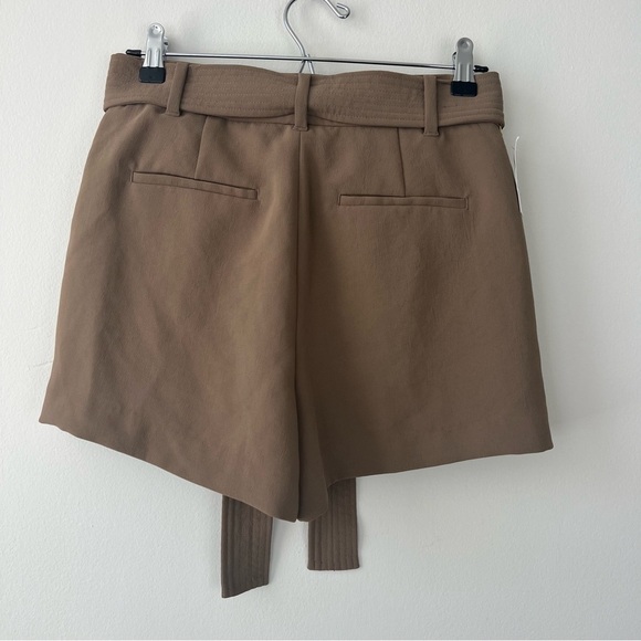 NWT Aritzia Wilfred Tie Front Belted High Rise Trouser Shorts - Picture 4 of 8